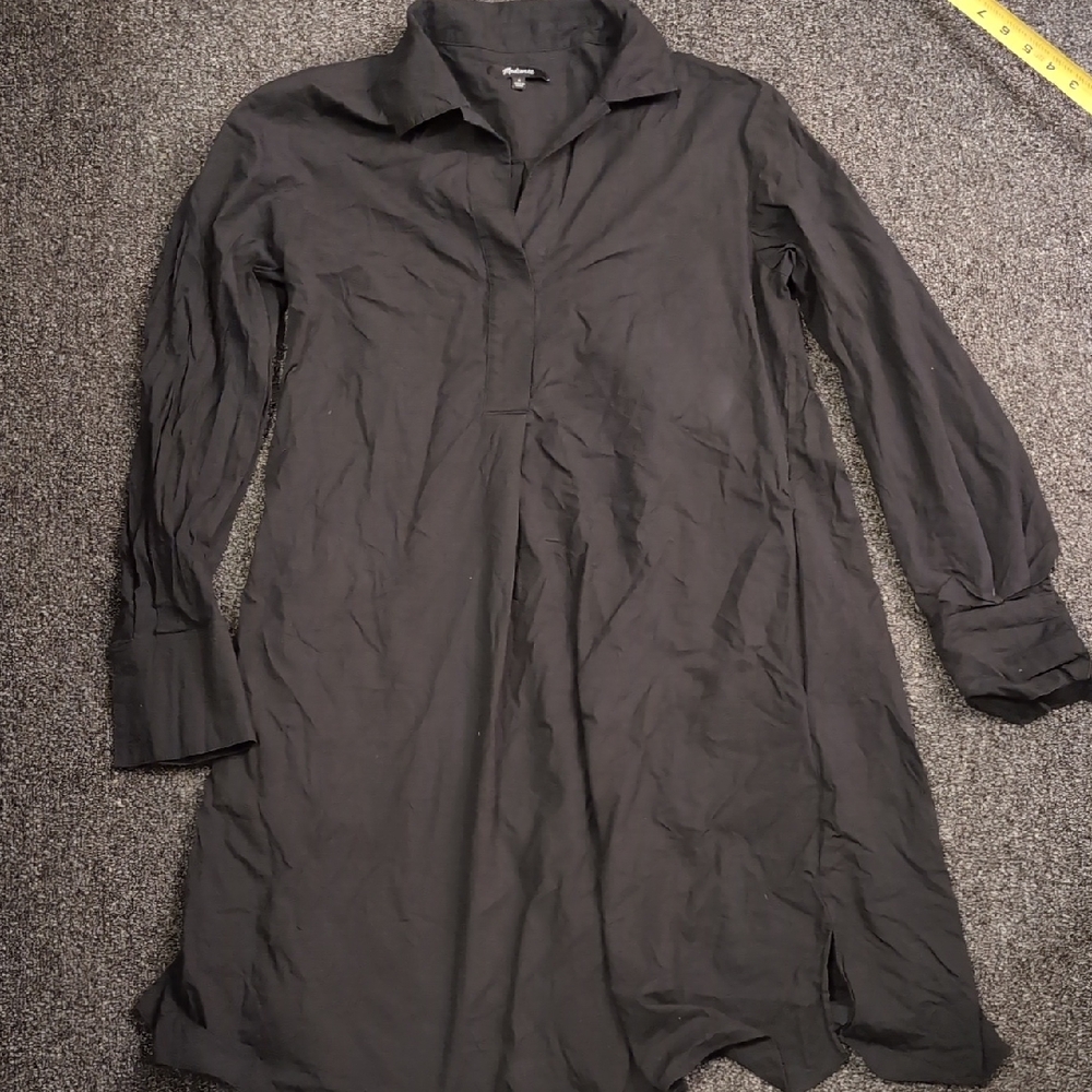 Madewell Black Cotton-Blend Shirt Dress